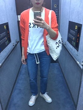 「ハイウエストストレートジーンズ」｜ハナさん（レディース・165cm）の春コーディネート