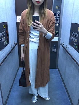 「ロングシャツコーデ」｜ハナさん（レディース・165cm）の春コーディネート