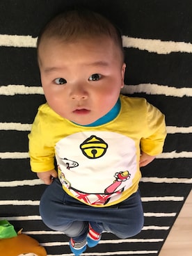 「WOLY（ウォーリー）のアイテム」を使った、にこさん（キッズ・70cm）の春コーディネート