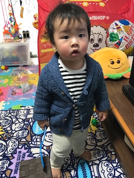 「FILA（フィラ）のアイテム（パンツ）」を使った、にこさん（キッズ・90cm）の冬コーディネート