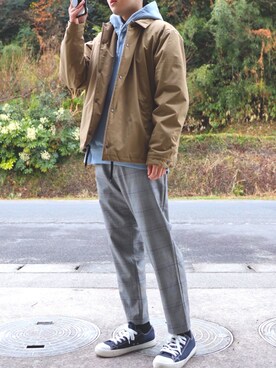 ナイロンジャケットを使った グレーパンツ の人気ファッションコーディネート Wear