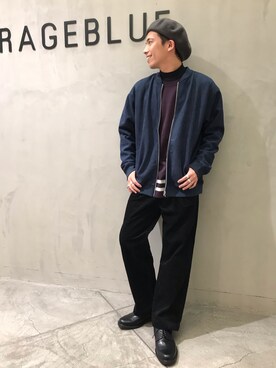 「RAGEBLUE（レイジブルー）のアイテム（ハンチング/ベレー帽）」を使った、阿部さん（メンズ・170cm）の秋コーディネート