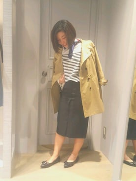 「Rouge vif（ルージュヴィフ）のアイテム（トレンチコート）」を使った、mikaさん（レディース・157cm）の冬コーディネート