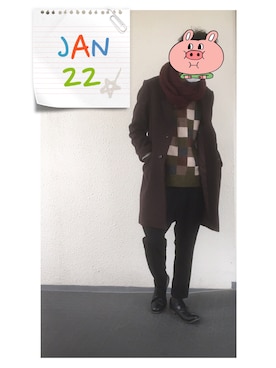 「BLISS POINT（ブリスポイント）のアイテム（ジャケット/アウター）」を使った、ゆーちゃんさん（メンズ・172cm）の冬コーディネート
