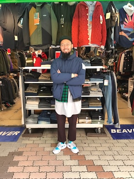 「and wander（アンドワンダー）のアイテム」を使った、すずき ともたかさん（メンズ・183cm）の冬コーディネート