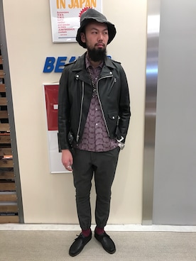 「SPELLBOUND（スペルバウンド）のアイテム」を使った、すずき ともたかさん（メンズ・183cm）の冬コーディネート