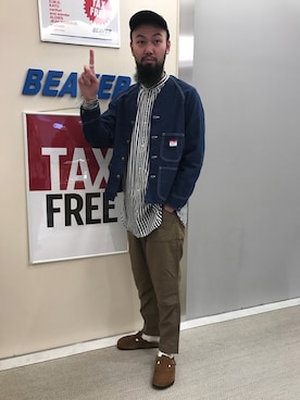 「CAL O LINE（キャルオーライン）のアイテム」を使った、すずき ともたかさん（メンズ・183cm）の冬コーディネート