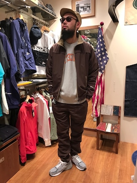 「MANASTASH（マナスタッシュ）のアイテム（ブルゾン）」を使った、すずき ともたかさん（メンズ・183cm）の冬コーディネート