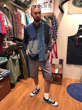 「BEN DAVIS（ベンデイビス）のアイテム」を使った、すずき ともたかさん（メンズ・183cm）の夏コーディネート