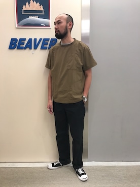 「BURLAP OUTFITTER（バーラップアウトフィッター）のアイテム」を使った、すずき ともたかさん（メンズ・183cm）の夏コーディネート