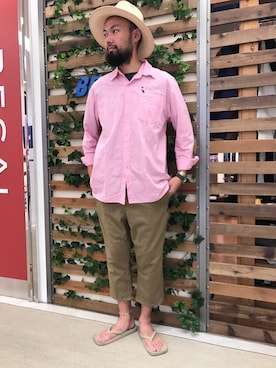 「ヘンプ」｜すずき ともたかさん（メンズ・183cm）の夏コーディネート