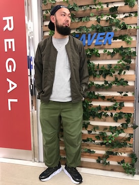 「MANASTASH（マナスタッシュ）のアイテム（ブルゾン）」を使った、すずき ともたかさん（メンズ・183cm）の秋コーディネート