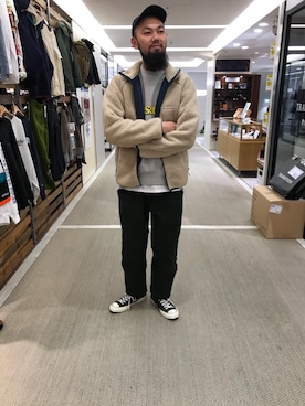 「MANASTASH（マナスタッシュ）のアイテム（ブルゾン）」を使った、すずき ともたかさん（メンズ・183cm）の秋コーディネート