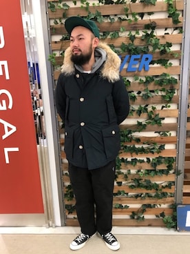 「EBBETS FIELD FLANNELS（エベッツフィールドフランネルズ）のアイテム」を使った、すずき ともたかさん（メンズ・183cm）の冬コーディネート