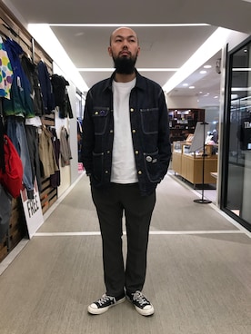 「BEAVER（ビーバー）のアイテム」を使った、すずき ともたかさん（メンズ・183cm）の春コーディネート