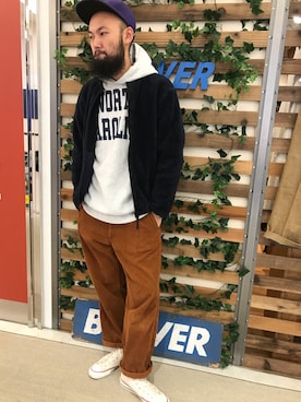 「アイテム（ブルゾン）」を使った、すずき ともたかさん（メンズ・183cm・30代）の秋コーディネート