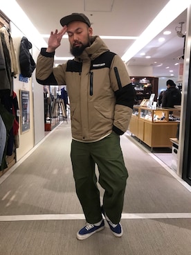 「schott（ショット）のアイテム（ダウンジャケット/コート）」を使った、すずき ともたかさん（メンズ・183cm）の冬コーディネート