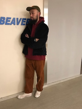 「BEYOND（ビヨンド）のアイテム（ジャケット/アウター）」を使った、すずき ともたかさん（メンズ・183cm）の冬コーディネート