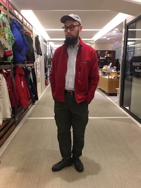 「BEAVER（ビーバー）のアイテム（帽子）」を使った、すずき ともたかさん（メンズ・183cm）の冬コーディネート