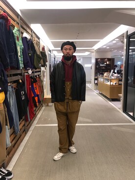 「アイテム（ブルゾン）」を使った、すずき ともたかさん（メンズ・183cm・30代）の冬コーディネート