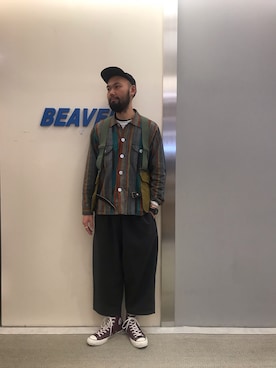 「BEAVER別注」｜すずき ともたかさん（メンズ・183cm）の春コーディネート