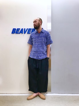 「is-ness（イズネス）のアイテム」を使った、すずき ともたかさん（メンズ・183cm）の春コーディネート