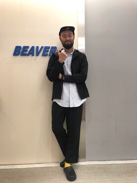 「and wander（アンドワンダー）のアイテム（ジャケット/アウター）」を使った、すずき ともたかさん（メンズ・183cm）の春コーディネート