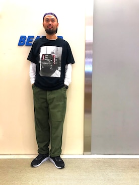 「VANS（バンズ）のアイテム（トップス）」を使った、すずき ともたかさん（メンズ・183cm）の夏コーディネート