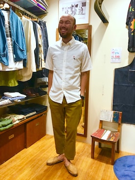 「ボヘミアンズ」｜「アイテム（サンダル）」を使った、すずき ともたかさん（メンズ・183cm）の夏コーディネート
