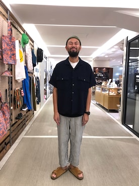 「PORTER CLASSIC（ポータークラシック）のアイテム」を使った、すずき ともたかさん（メンズ・183cm）の夏コーディネート