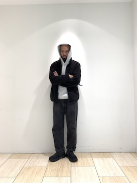 「アイテム（ブルゾン）」を使った、すずき ともたかさん（メンズ・183cm・30代）の冬コーディネート