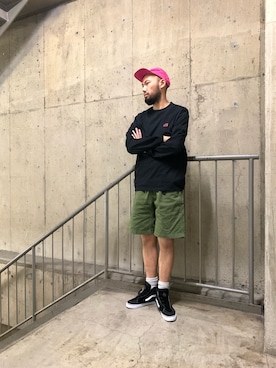 「AlexanderLeeChang（アレキサンダーリーチャン）のアイテム（シューズ）」を使った、すずき ともたかさん（メンズ・183cm）の春コーディネート