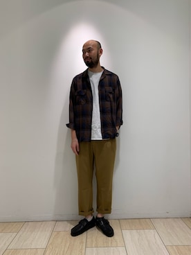 「PENDLETON（ペンドルトン）のアイテム（トップス）」を使った、すずき ともたかさん（メンズ・183cm）の春コーディネート