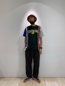 「WILD THINGS（ワイルドシングス）のアイテム（帽子）」を使った、すずき ともたかさん（メンズ・183cm）の夏コーディネート