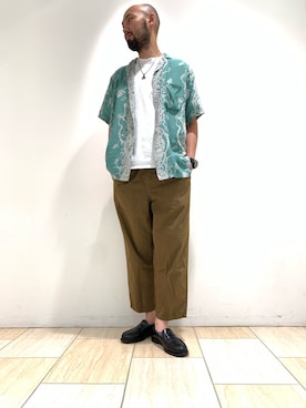「TIGRE BROCANTE（ティグルブロカンテ）のアイテム（パンツ）」を使った、すずき ともたかさん（メンズ・183cm）の夏コーディネート