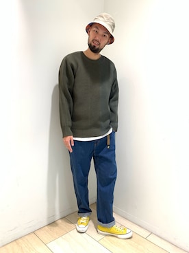 「WILD THINGS（ワイルドシングス）のアイテム（帽子）」を使った、すずき ともたかさん（メンズ・183cm）の秋コーディネート