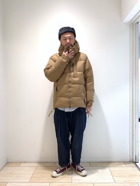 「POLeR OUTDOOR STUFF（ポーラーアウトドアスタッフ）のアイテム」を使った、すずき ともたかさん（メンズ・183cm）の冬コーディネート