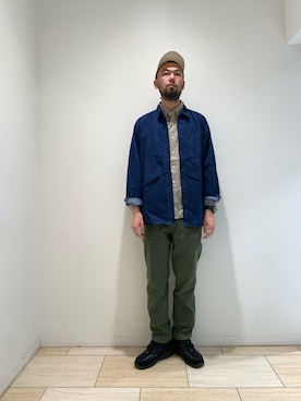 「MANASTASH（マナスタッシュ）のアイテム（キャップ）」を使った、すずき ともたかさん（メンズ・183cm）の冬コーディネート