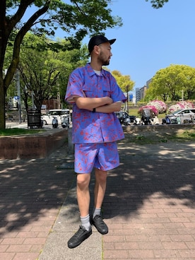 「AlexanderLeeChang（アレキサンダーリーチャン）のアイテム（パンツ）」を使った、すずき ともたかさん（メンズ・183cm）の春コーディネート