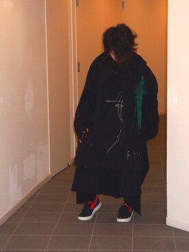 「Yohji Yamamoto（ヨウジヤマモト）のアイテム（その他アウター）」を使った、Masahikoさん（メンズ・160cm）の秋コーディネート