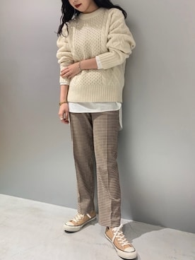 「千鳥柄」｜MIOさん（レディース・156cm）の秋コーディネート