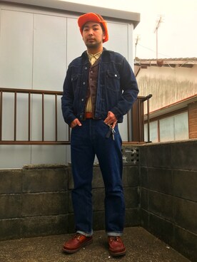 「ドラフトリーバイス」｜「アイテム（帽子）」を使った、kazさん（メンズ・178cm）の冬コーディネート