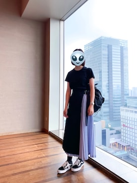 「travel」｜「アイテム（スカート）」を使った、B o nさん（レディース・155cm）の夏コーディネート