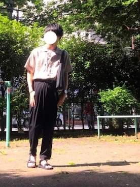 「HALHAM（ハルハム）のアイテム（パンツ）」を使った、おくいさん（メンズ・168cm）の春コーディネート