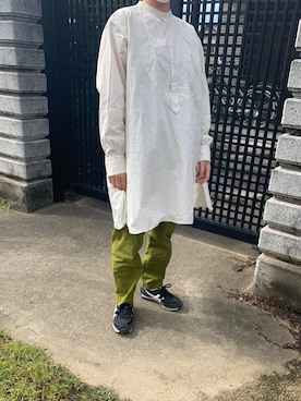 「BEAMS BOY（ビームスボーイ）のアイテム（シャツワンピース）」を使った、おかかさん（レディース・153cm）の秋コーディネート