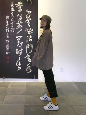 「MONKEY TIME（モンキータイム）のアイテム（スーツジャケット）」を使った、Lili Jさん（レディース・162cm）の冬コーディネート