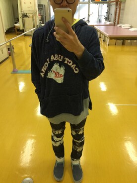 「AlexanderLeeChang（アレキサンダーリーチャン）のアイテム（パーカー）」を使った、Kazさん（メンズ・158cm）の春コーディネート