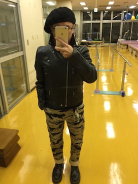 「666（シックスシックスシックス）のアイテム（帽子）」を使った、Kazさん（メンズ・158cm）の冬コーディネート