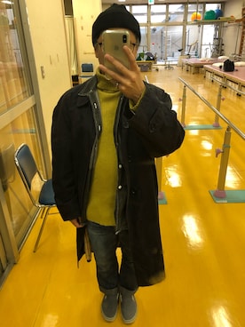 「CABANE de ZUCCa（カバンドズッカ）のアイテム（パンツ）」を使った、Kazさん（メンズ・158cm）の冬コーディネート