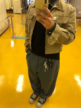 「A.P.C.（アーペーセー）のアイテム（ミリタリージャケット）」を使った、Kazさん（メンズ・158cm）の夏コーディネート